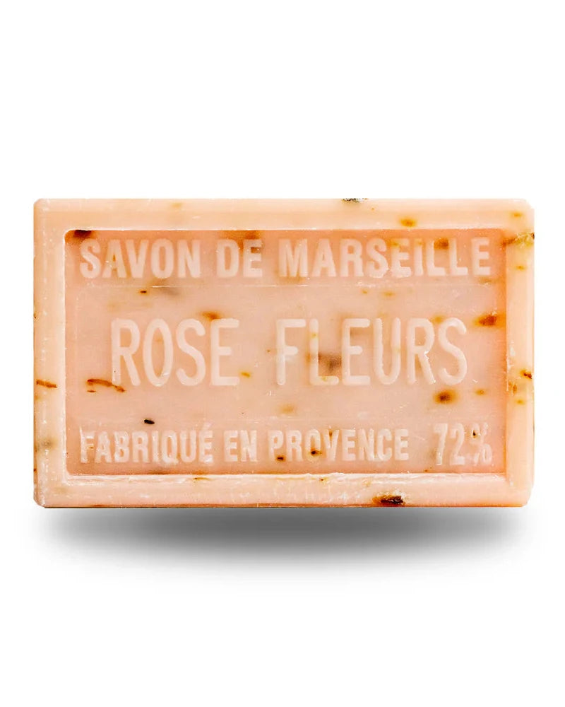 Savon Exfoliant Rose Fleurs 100g Rectangle